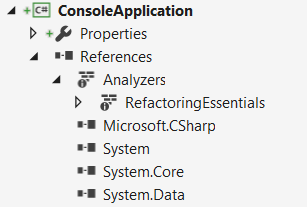 Analyzer node in Visual Studio project